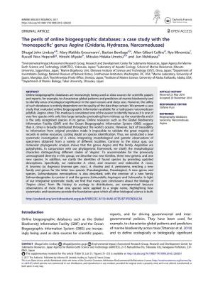 A Case Study with the Monospecific Genus Aegina