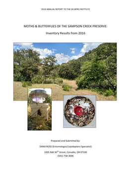 Moths & Butterflies of the Sampson Creek Preserve