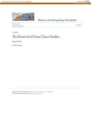The Renewal of Gran Chaco Studies Edgardo Krebs