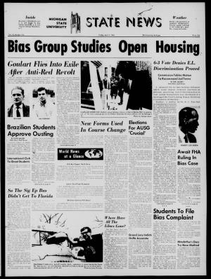 Michigan State News, East Lansing, Michigan Friday, April 3, 1964^ Rights Bill Hits Main Arena Foreign M Oney
