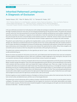 Inherited Patterned Lentiginosis: a Diagnosis of Exclusion