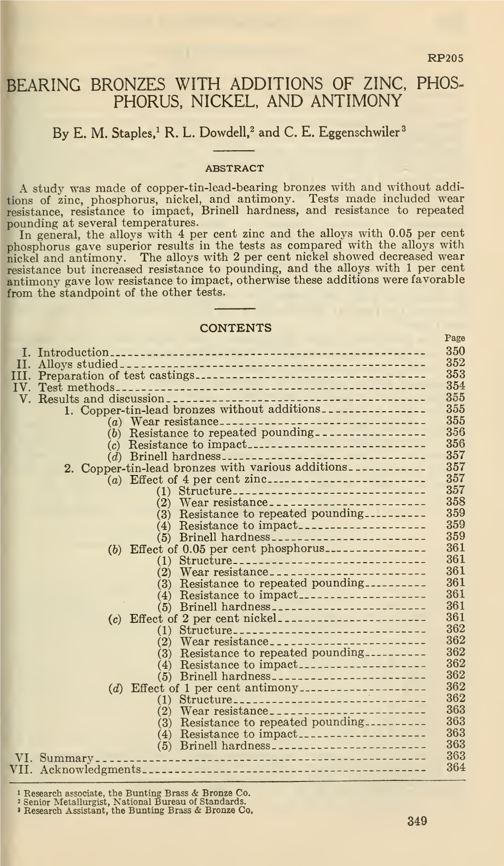 Bearing Bronzes with Additions of Zinc, Phos- Phorus, Nickel, and Antimony