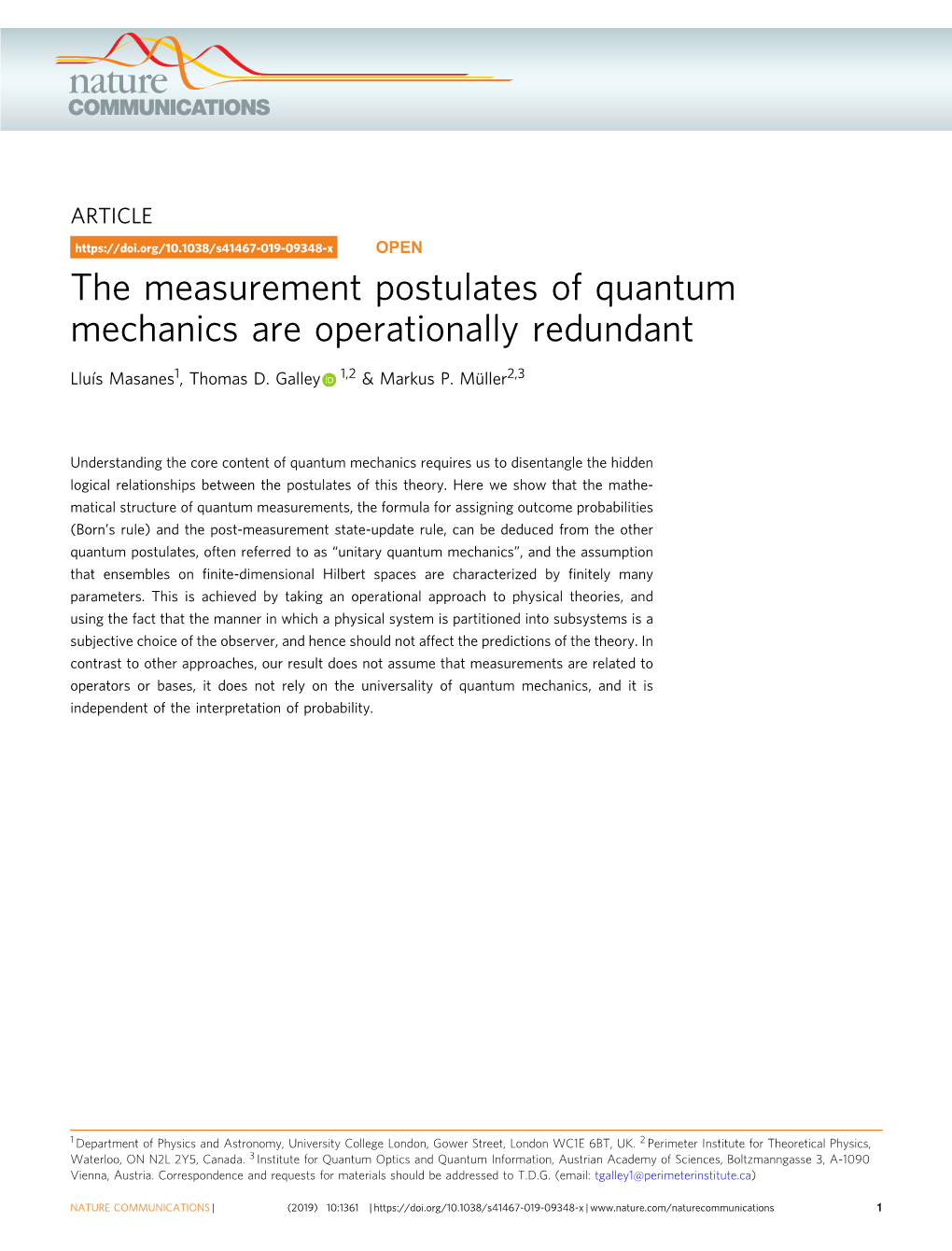 The Measurement Postulates of Quantum Mechanics Are Operationally Redundant