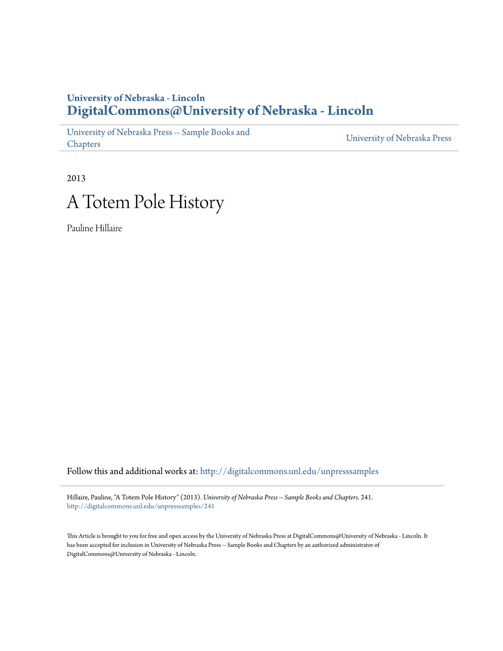 A Totem Pole History Pauline Hillaire