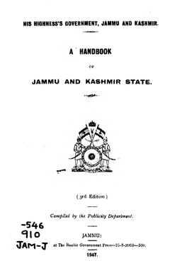 A HANDBOOK JAMMU and KASHMIR STATE.Pdf