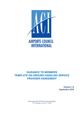 Guidance to Members Template on Ground Handling Service Provider Agreement