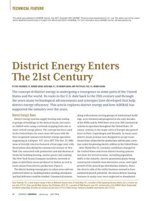 District Energy Enters the 21St Century