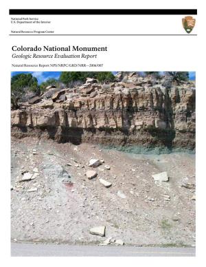 Colorado National Monument Geologic Resources Evaluation Report