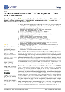 Cutaneous Manifestations in COVID-19: Report on 31 Cases from Five Countries