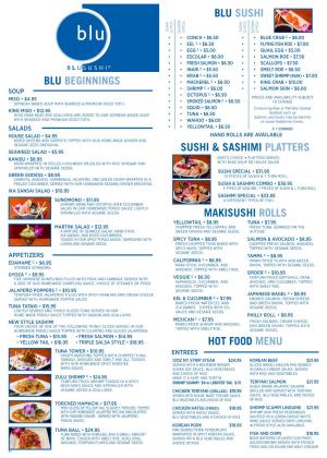 Makisushi Rolls Blu Sushi Sushi & Sashimi Platters Blu