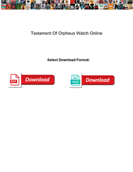 Testament of Orpheus Watch Online