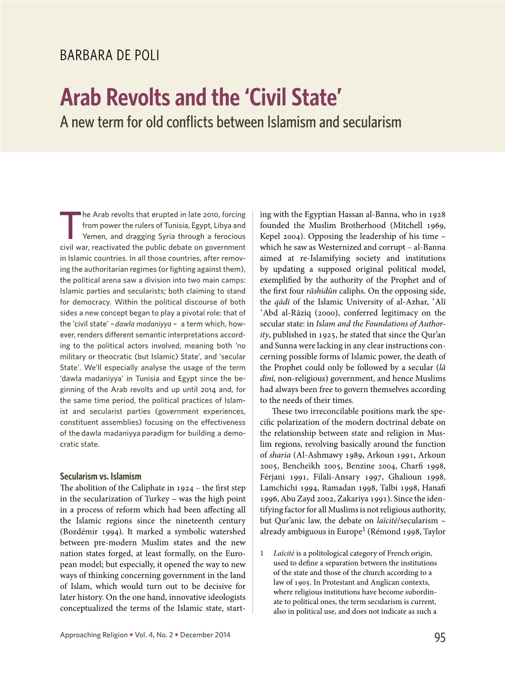 Civil State’ a New Term for Old Conflicts Between Islamism and Secularism
