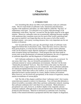 Chapter 5 LIMESTONES