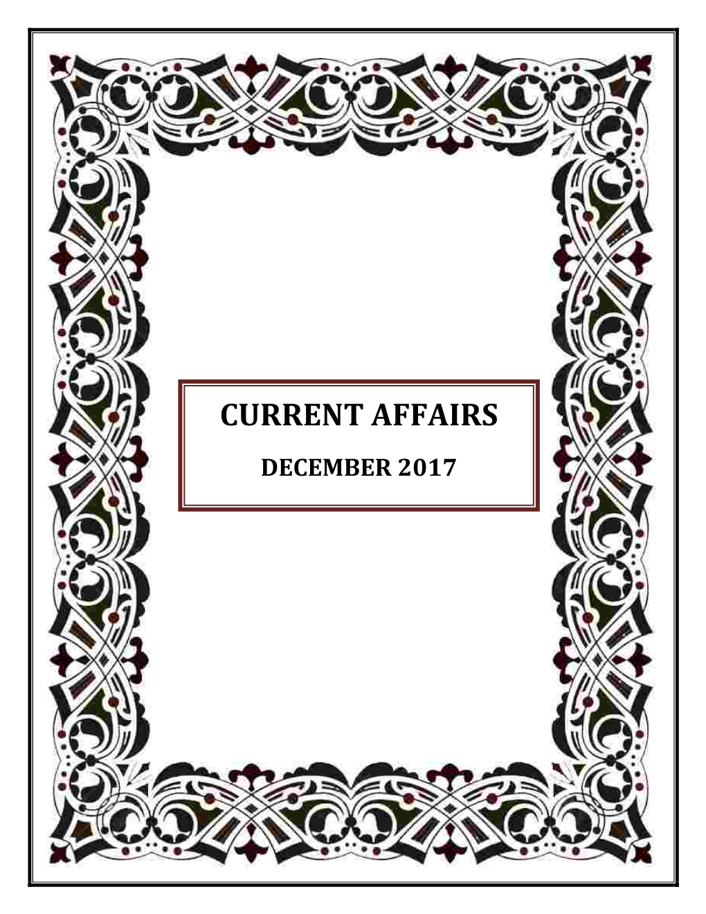 Current Affairs December 2017