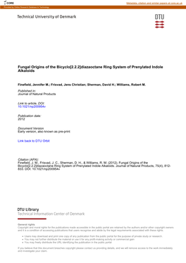 Diazaoctane Ring System of Prenylated Indole Alkaloids