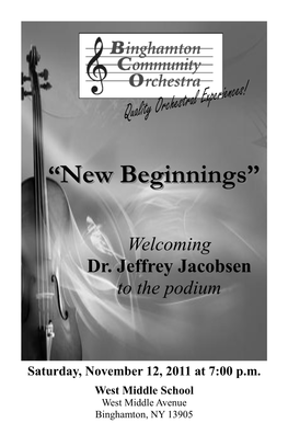 “New Beginnings” Series! I Am Extremely Excited to Be Able to Work with This Ensemble