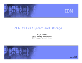 PERCS File System and Storage