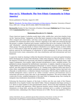 Stur on Li, 'Ethnoburb: the New Ethnic Community in Urban America'