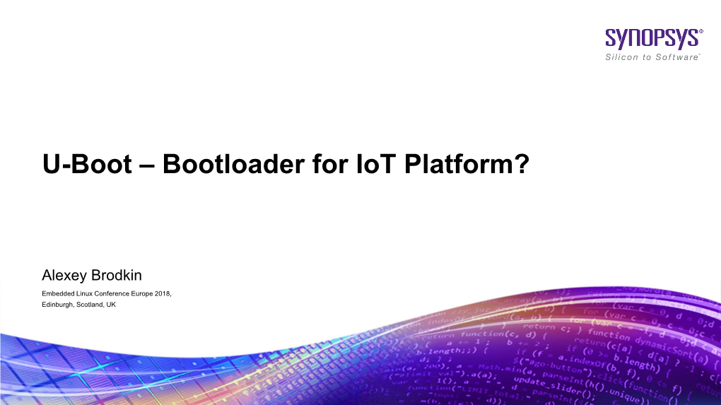 U-Boot – Bootloader for Iot Platform?