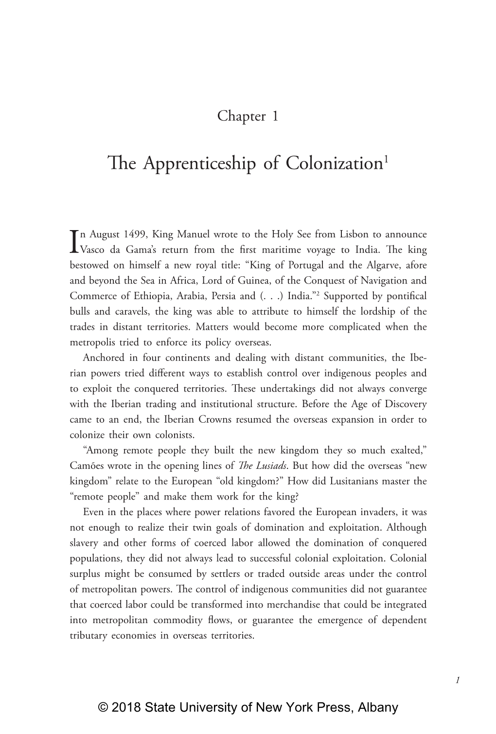The Apprenticeship of Colonization1