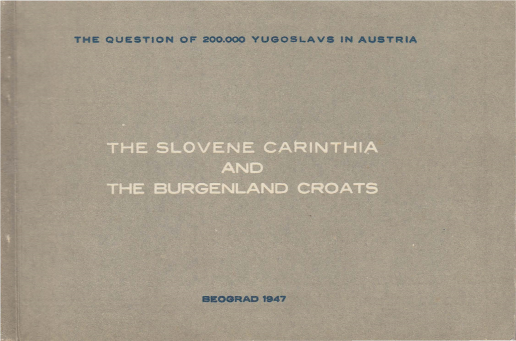 The Question of 200.000 Yugosl.Avs in Austria Beograd 1947