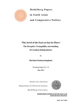 Heidelberg Papers in South Asian and Comparative Politics