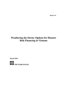 Weathering the Storm: Options for Disaster Risk Financing in Vietnam
