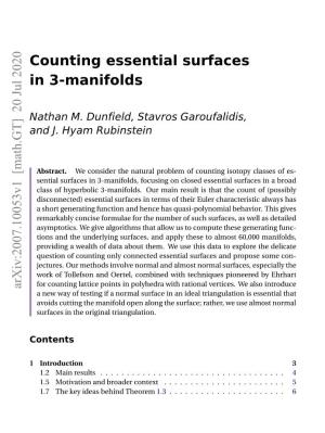 Counting Essential Surfaces in 3-Manifolds