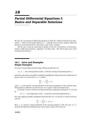Partial Differential Equations I: Basics and Separable Solutions