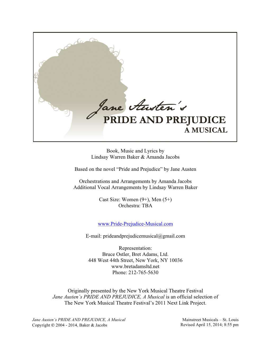 JA's PRIDE and PREJUDICE-Mainstreet St Louis