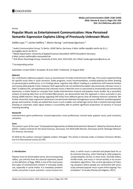 How Perceived Semantic Expression Explains Liking of Previously Unknown Music