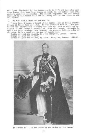 HM Edward VIII, in the Robes of the Order of the Garter. 16 Lesser George of Gold, by William Culver, London, 1864-65
