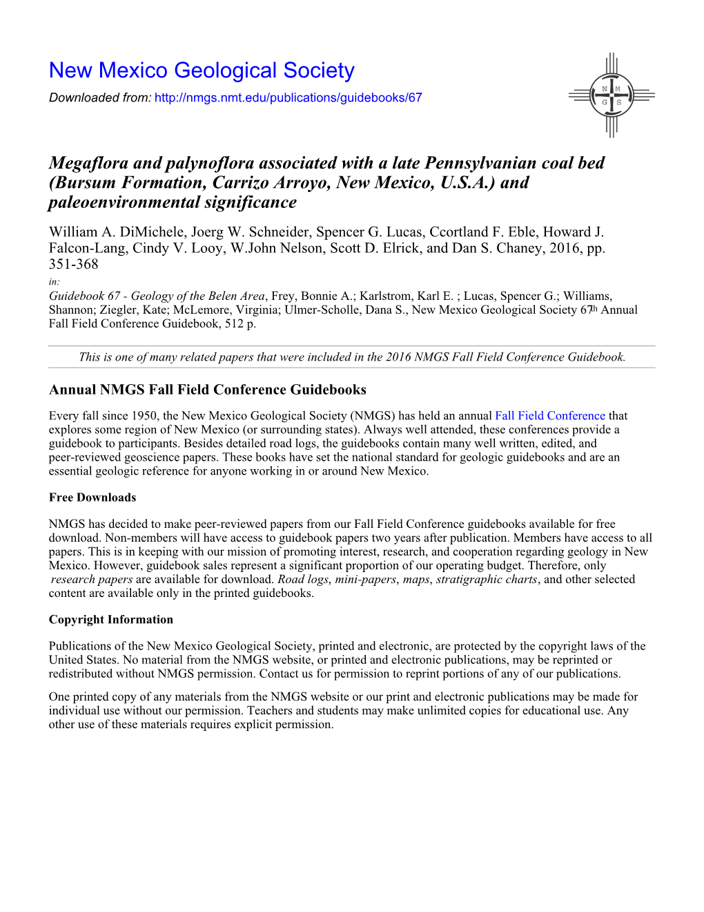 Bursum Formation, Carrizo Arroyo, New Mexico, U.S.A.) and Paleoenvironmental Significance William A