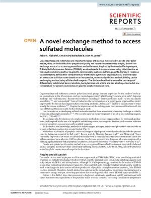 A Novel Exchange Method to Access Sulfated Molecules Jaber A