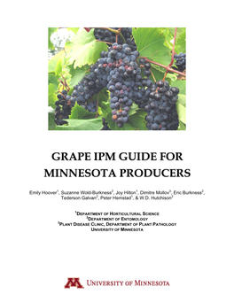 Grape IPM Guide for Minnesota Producers