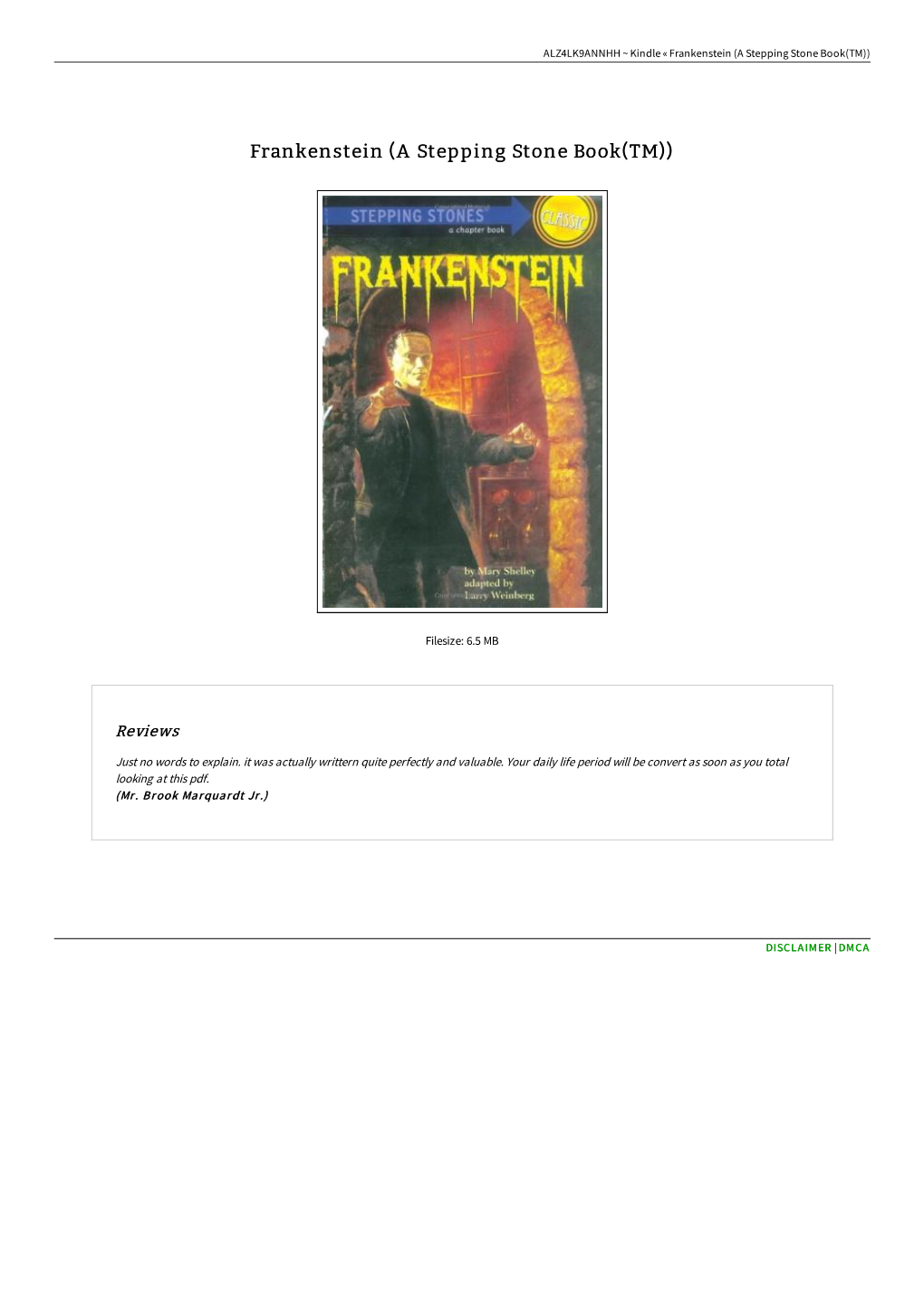 Read Doc &lt; Frankenstein (A Stepping Stone Book(TM))