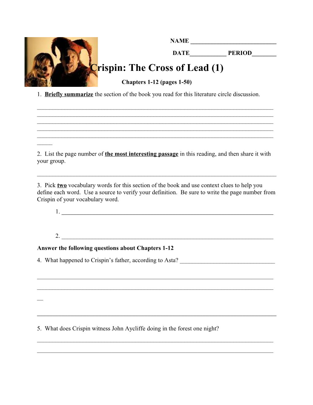 Crispin: the Cross of Lead (1)