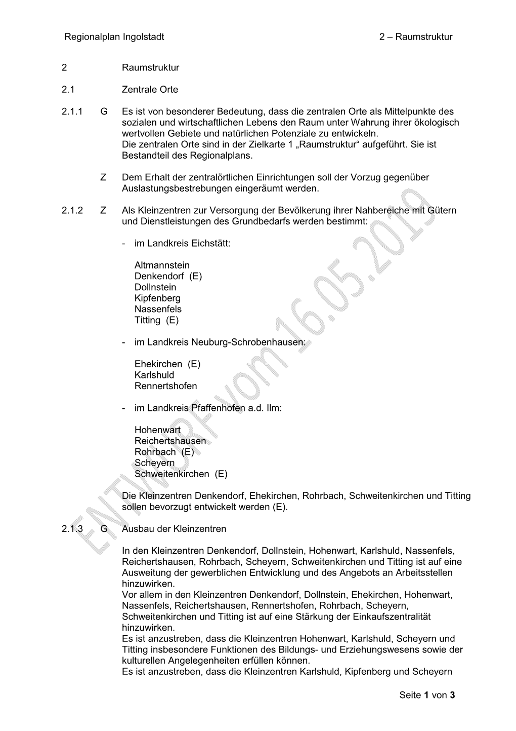 Regionalplan Ingolstadt 2 – Raumstruktur