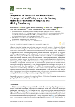 Integration of Terrestrial and Drone-Borne Hyperspectral and Photogrammetric Sensing Methods for Exploration Mapping and Mining Monitoring