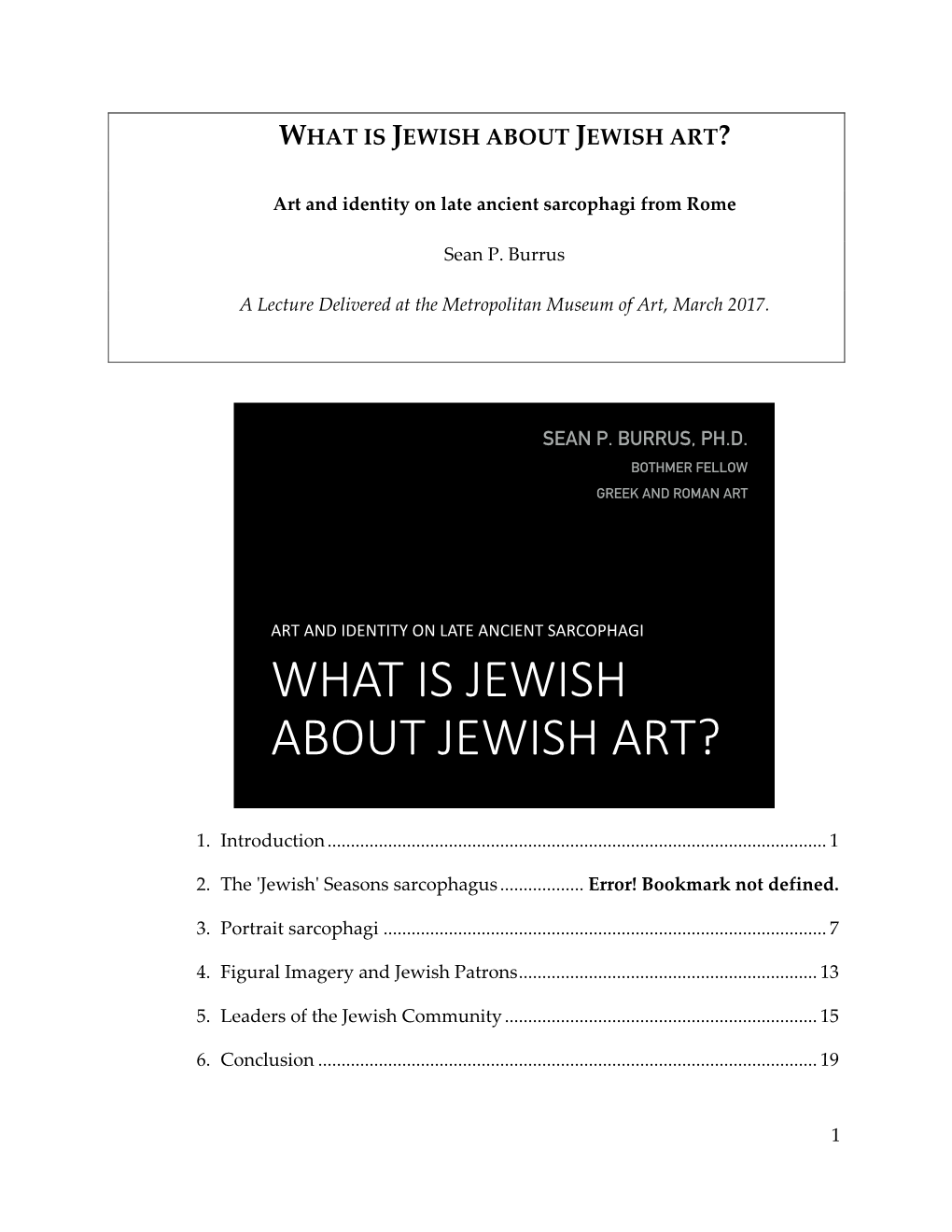 Jewish Art and Sarcophagi (Distribution)