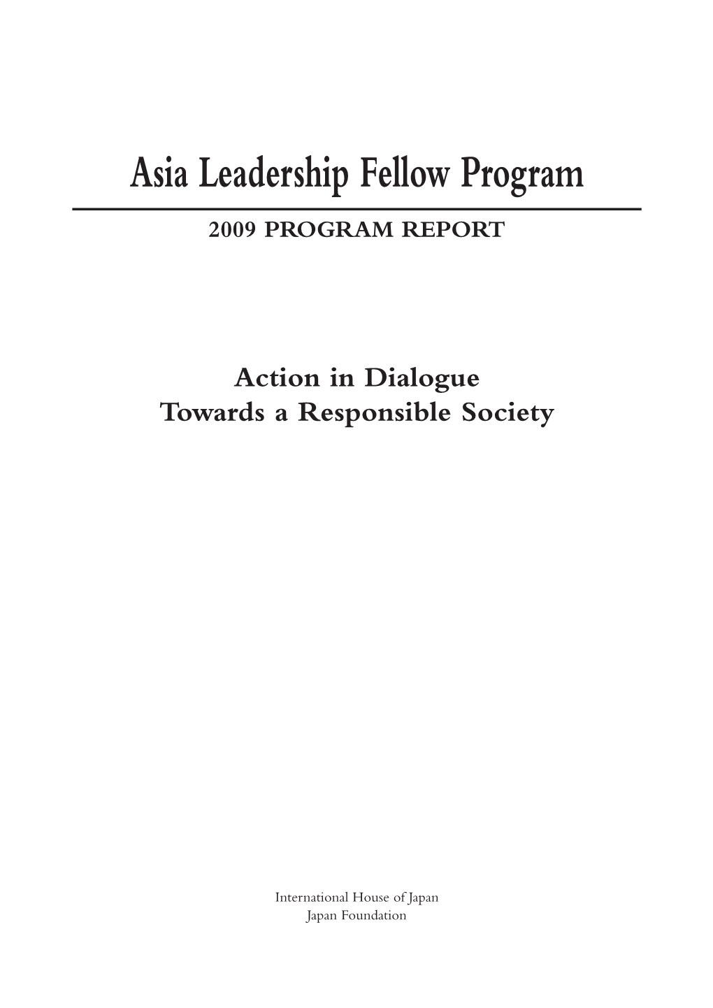 2009 Program Report