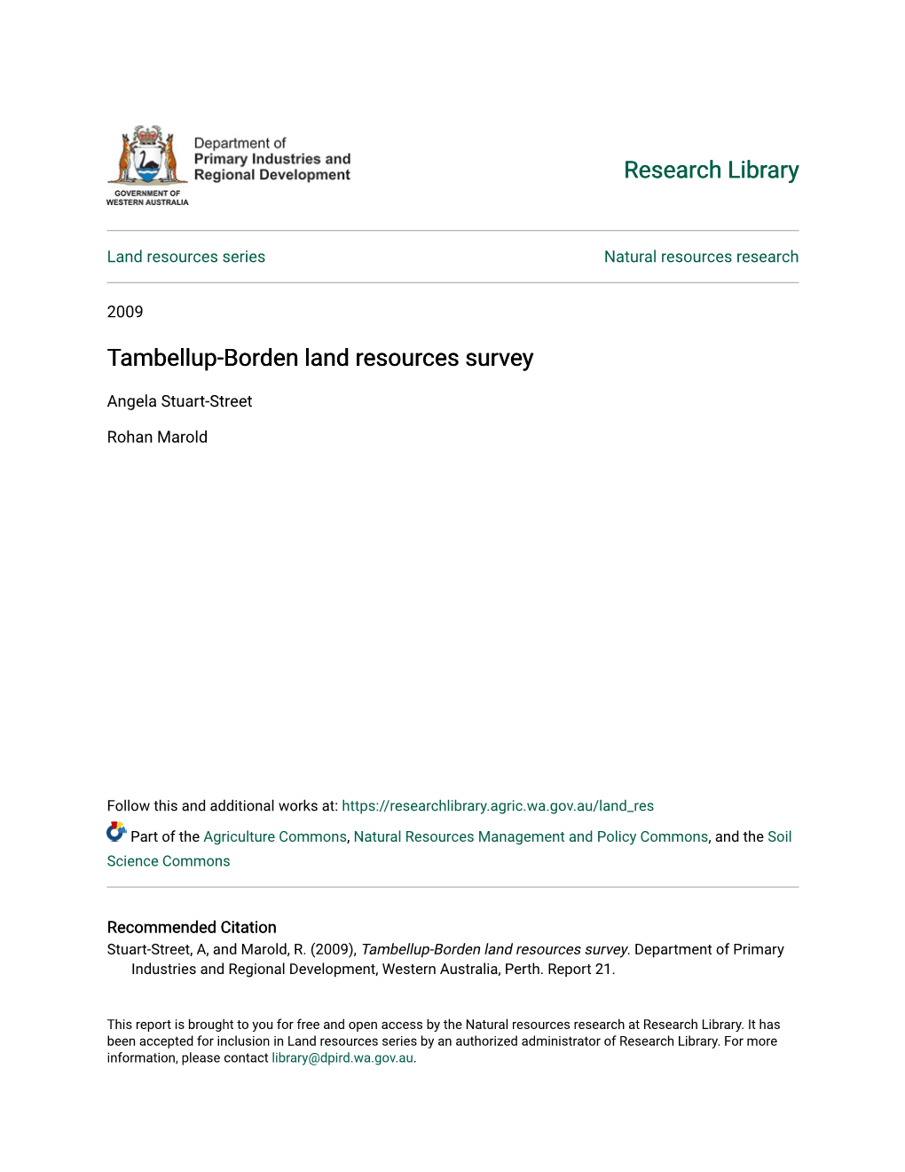 Tambellup-Borden Land Resources Survey