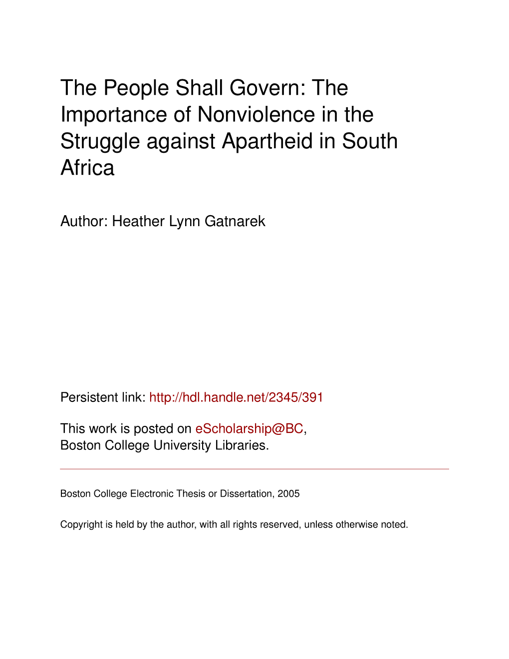 The Importance of Nonviolence in the Struggle Against Apartheid in South Africa