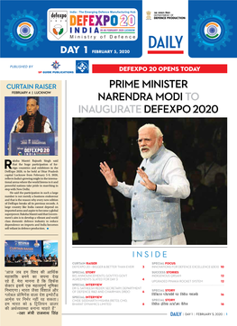 Prime Minister Narendra Modi to Inauguratedefexpo 2020