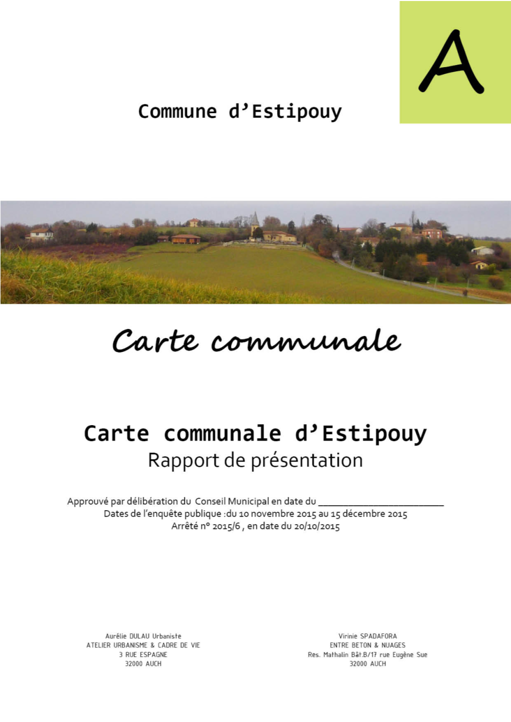 Carte Communale D'estipouy – Rapport De Présentation