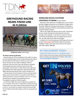 Greyhound Racing Nears Finish Line in Florida