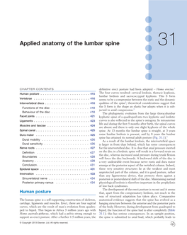 Applied Anatomy of the Lumbar Spine 31