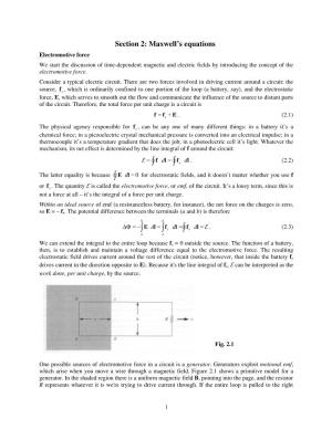 Section 2: Maxwell Equations