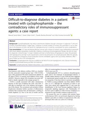 Difficult-To-Diagnose Diabetes in a Patient Treated With