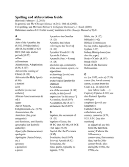 Spelling and Abbreviation Guide MFJ 8 1 2013